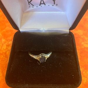Sterling silver blue sapphire ring